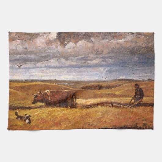 Buffalo Bones Omgeploegd door Harvey Thomas Dunn Theedoek (Horizontaal)