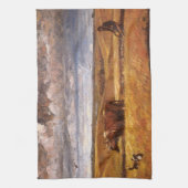 Buffalo Bones Omgeploegd door Harvey Thomas Dunn Theedoek (Verticaal)