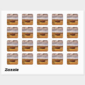 Buffalo Bones Omgeploegd door Harvey Thomas Dunn Vierkante Sticker (Vel)