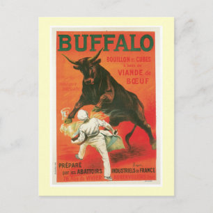 Buffalo Bouillon snijdt  voedsel en kunst Briefkaart