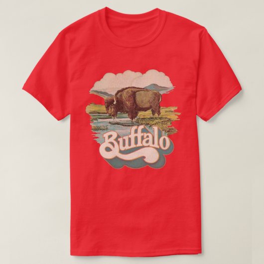 Buffalo Brewing Co Beer Retro Deunct Breweriana T-shirt (Design voorkant)