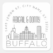 Buffalo bruiloft | Afdichting van vooraf geadresse Vierkante Sticker (Voorkant)