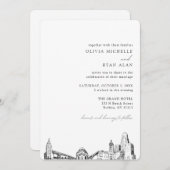 Buffalo bruiloft elegante skyline uitnodiging (Voorkant / Achterkant)