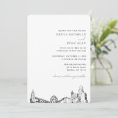 Buffalo bruiloft elegante skyline uitnodiging (Staand voorkant)