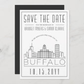 Buffalo bruiloft | Gestileerde skyline De datum op Kaart (Voorkant / Achterkant)