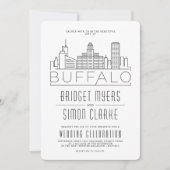 Buffalo bruiloft | Gestileerde Skyline uitnodiging (Voorkant)