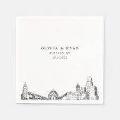 Buffalo bruiloft minimalistisch papier servet (Voorkant)