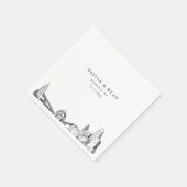 Buffalo bruiloft minimalistisch papier servet (Hoek)