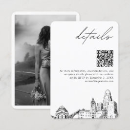 Buffalo Bruiloft Moderne Details QR Code Informatiekaartje