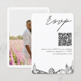 Buffalo Bruiloft Moderne RSVP QR Code Informatiekaartje