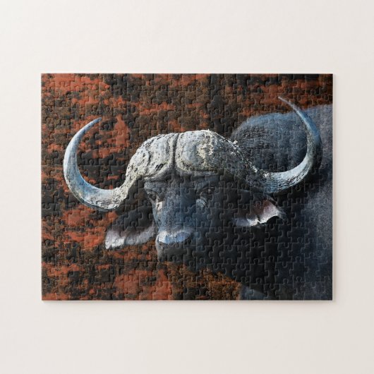 Buffalo bull wildlife kunst legpuzzel (Horizontaal)
