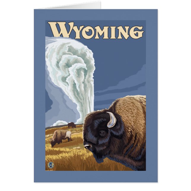 Buffalo by Old Faithful Vintage Travel Poster (Voorkant)