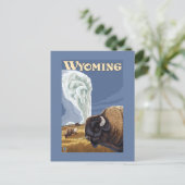 Buffalo by Old Faithful Vintage Travel Poster Briefkaart (Staand voorkant)