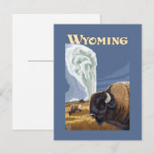Buffalo by Old Faithful Vintage Travel Poster Briefkaart (Voorkant / Achterkant)