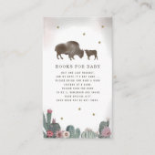 Buffalo Cactus Pink Girl Baby shower Book Request Informatiekaartje (Voorkant)