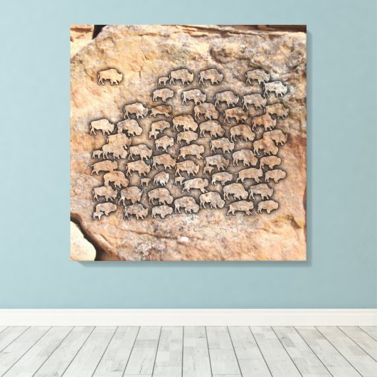 Buffalo Canvas Afdruk (Insitu (Houten vloer))