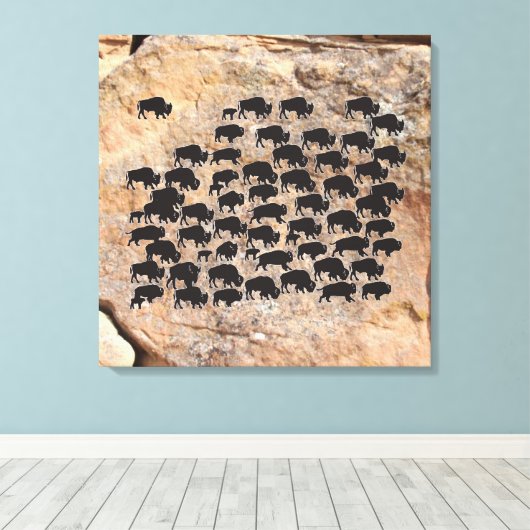 Buffalo Canvas Afdruk (Insitu (Houten vloer))