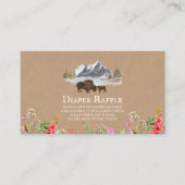 Buffalo Cardstock Floral Diaper Raffle Informatiekaartje (Voorkant)