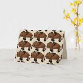 buffalo cartoon wenskaart kaart (Gele Bloem)