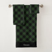 Buffalo Celtic Green and Black Squares Pset Bad Handdoek (Insitu)