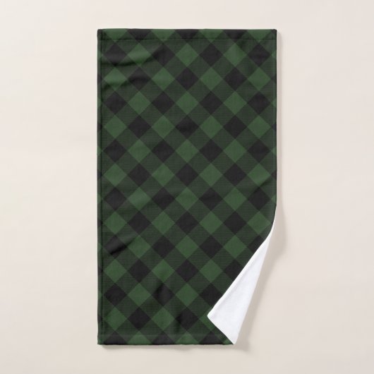 Buffalo Celtic Green and Black Squares Pset Bad Handdoek (Handdoek)