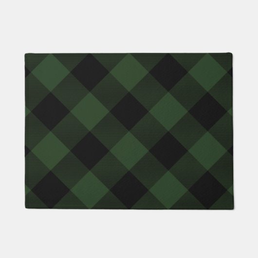 Buffalo Celtic Green and Black Squares Pset Deurmat (Voorkant)