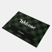 Buffalo Celtic Green and Black Squares Pset Deurmat (Schuin)