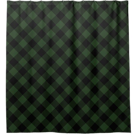 Buffalo Celtic Green and Black Squares Pset Douchegordijn (Voorkant)