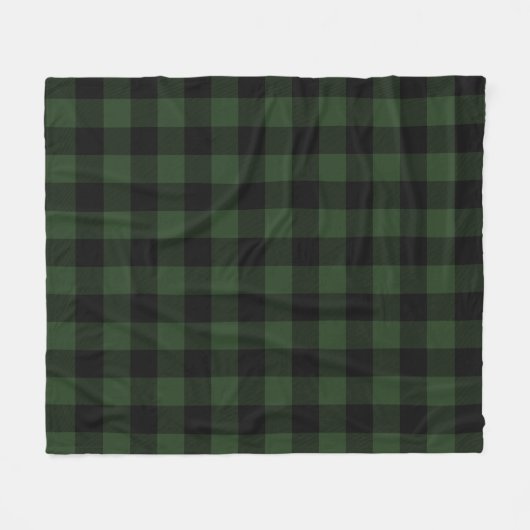 Buffalo Celtic Green and Black Squares Pset Fleece Deken (Voorkant (Horizontaal))