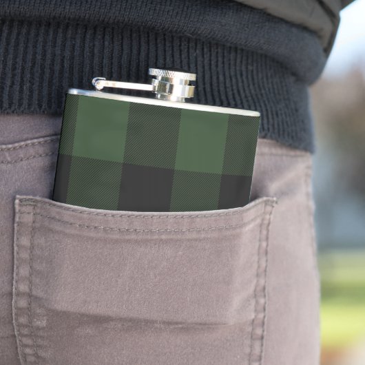 Buffalo Celtic Green and Black Squares Pset Heupfles (Voorbeeld)