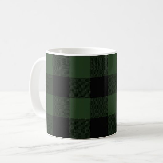 Buffalo Celtic Green and Black Squares Pset Koffiemok (Voorkant links)