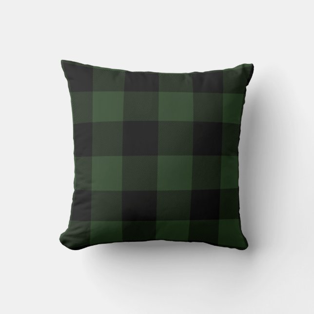 Buffalo Celtic Green and Black Squares Pset Kussen (Voorkant)