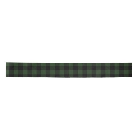 Buffalo Celtic Green and Black Squares Pset Satijnen Lint (Voorkant)