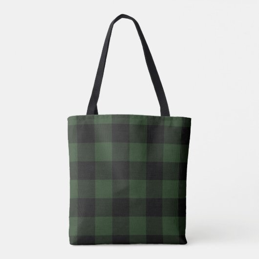 Buffalo Celtic Green and Black Squares Pset Tote Bag (Achterkant)