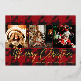 Buffalo Check 3 Fotoliefkerst Folie Uitnodiging