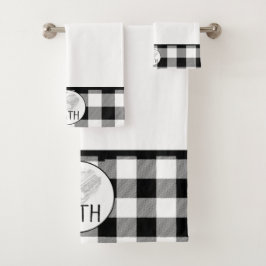 Buffalo Check Bathroom Towel set Bad Handdoek