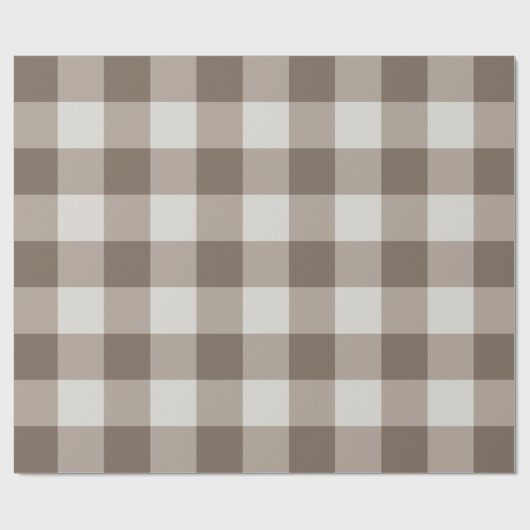 Buffalo Check Beige Cream Ivory Gingham Cadeaupapier (Vlak)