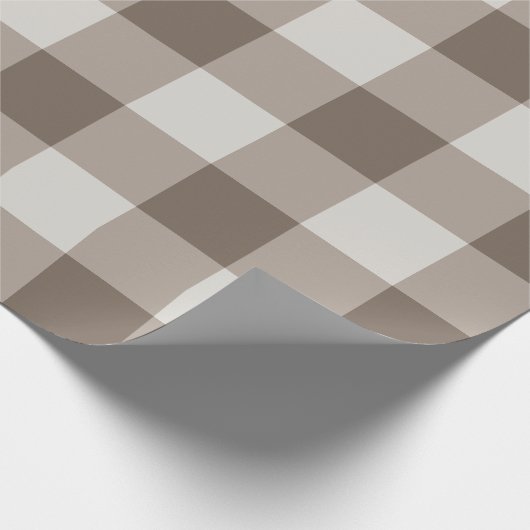 Buffalo Check Beige Cream Ivory Gingham Cadeaupapier (Hoek)