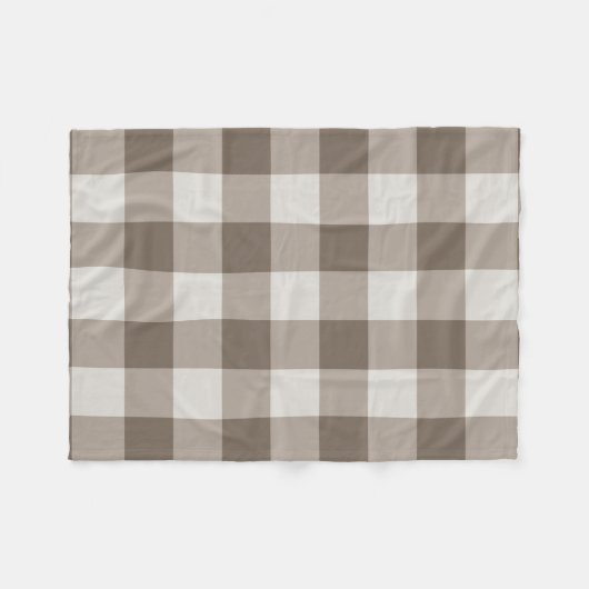 Buffalo Check Beige Cream Ivory Gingham Fleece Deken (Voorkant (Horizontaal))