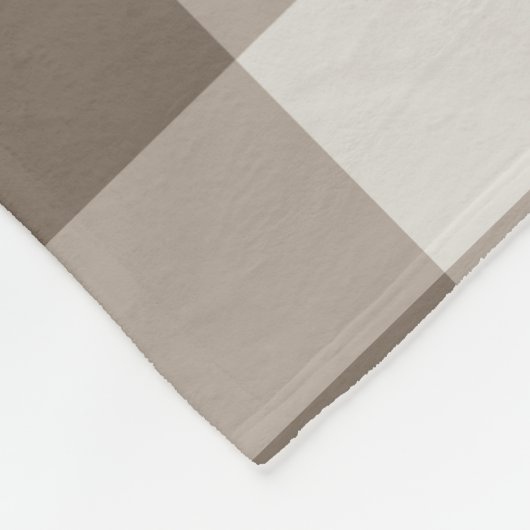 Buffalo Check Beige Cream Ivory Gingham Fleece Deken (Hoek)