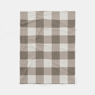 Buffalo Check Beige Cream Ivory Gingham Fleece Deken