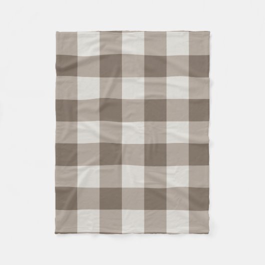 Buffalo Check Beige Cream Ivory Gingham Fleece Deken (Voorkant)