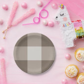 Buffalo Check Beige Cream Ivory Gingham Papieren Bordje (Feest)