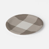 Buffalo Check Beige Cream Ivory Gingham Papieren Bordje (Gekanteld)