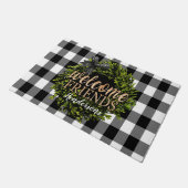 Buffalo Check Black and White Boxwood Wreater Deurmat (Schuin)