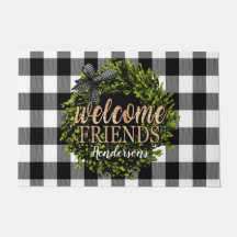 Buffalo Check Black and White Boxwood Wreater