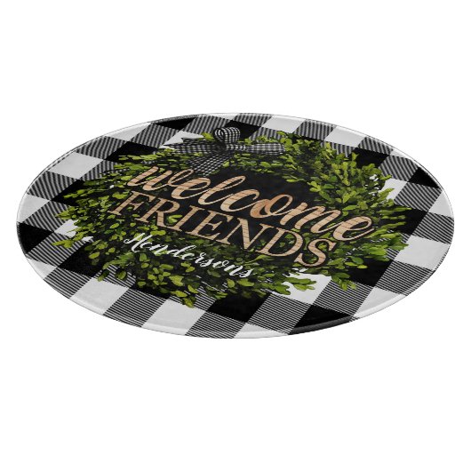 Buffalo Check Black and White Boxwood Wreater Snijplank (Hoek)