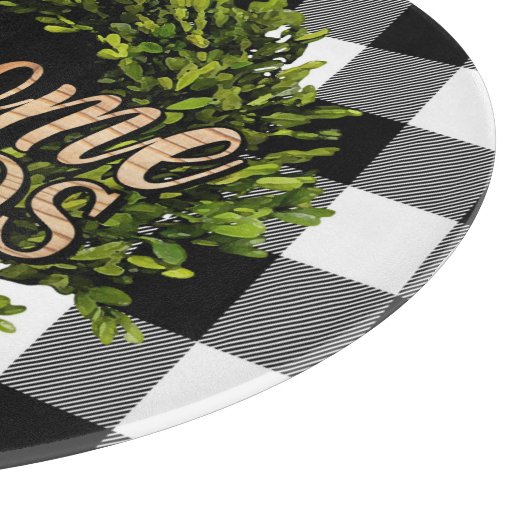 Buffalo Check Black and White Boxwood Wreater Snijplank (Hoek)