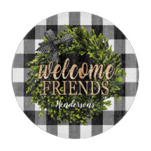 Buffalo Check Black and White Boxwood Wreater