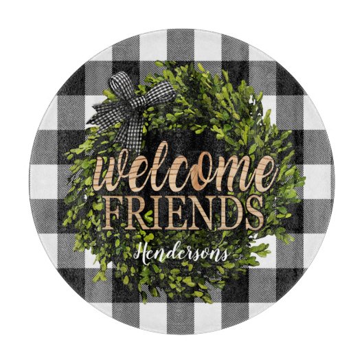 Buffalo Check Black and White Boxwood Wreater Snijplank (Voorkant)